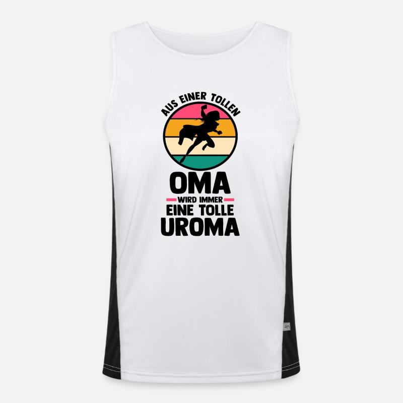 Großmutter Oma Urgroßmutter Uroma Funktionelles Kontrast-Tank Top für Männer 
