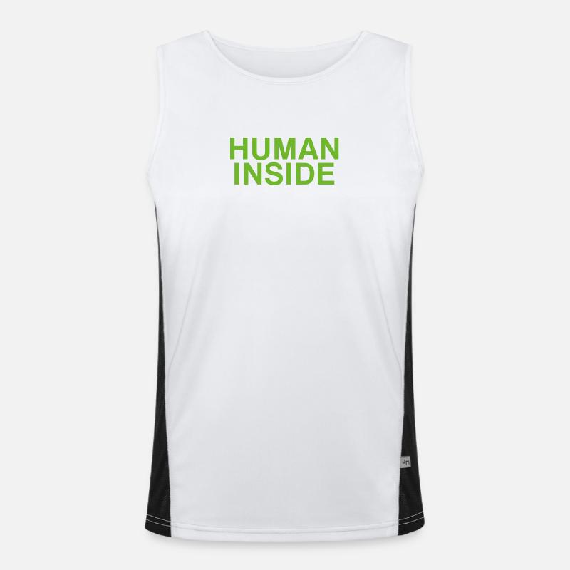 HUMAN INSIDE Textdesign Funktionelles Kontrast-Tank Top für Männer 