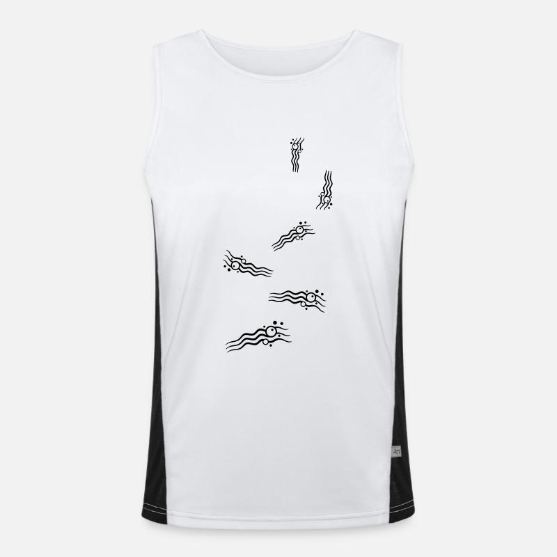 Wave icon icon - Men's Functional Contrast Tank Top - white/black