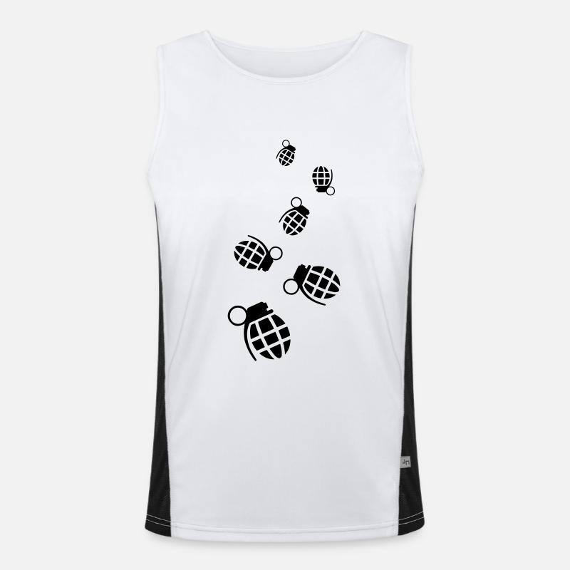 Granate waffe icon Funktionelles Kontrast-Tank Top für Männer 