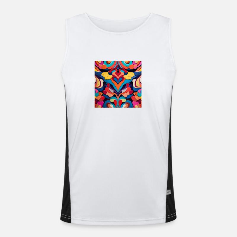 Abstract Pattern Men's Functional Contrast Tank Top 