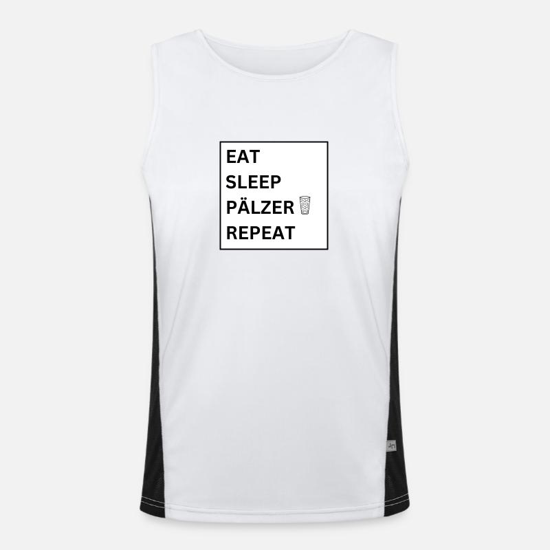 EAT SLEEP PÄLZER REPEAT Funktionelles Kontrast-Tank Top für Männer 