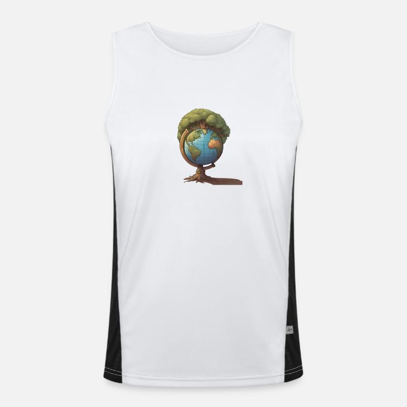 Nature Conservation - Our World & Trees (Climate) Men's Functional Contrast Tank Top 
