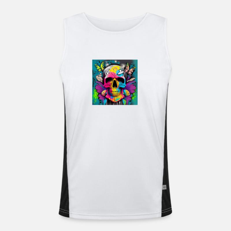 Schädel Funktionelles Kontrast-Tank Top für Männer 