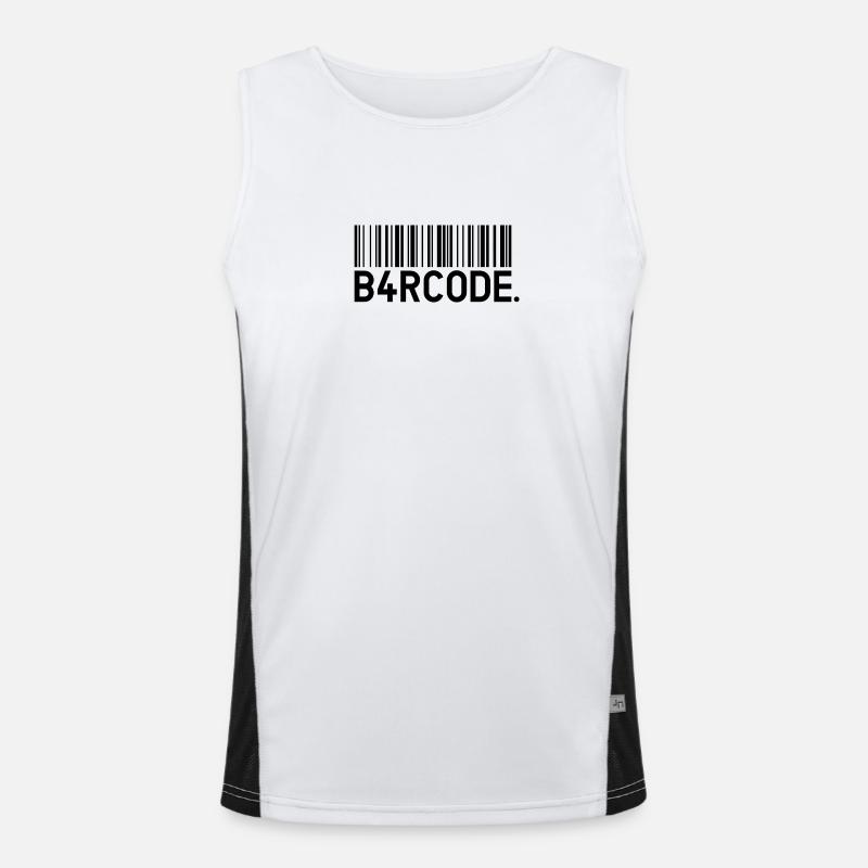 B4RCODE. Noir Débardeur respirant contrasté Homme 