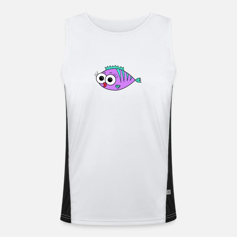 Fisch Lila Funktionelles Kontrast-Tank Top für Männer 