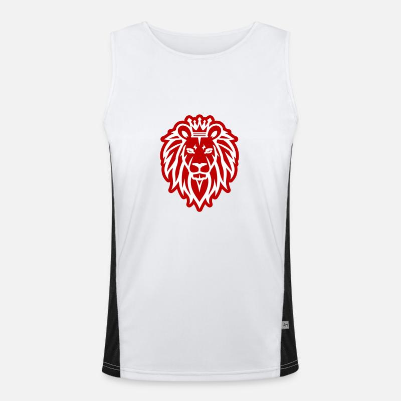 Löwe Icon Kopf Krone Funktionelles Kontrast-Tank Top für Männer 