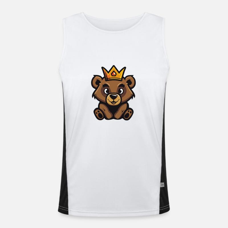 Bear Comic Crown - Men's Functional Contrast Tank Top  - white/black