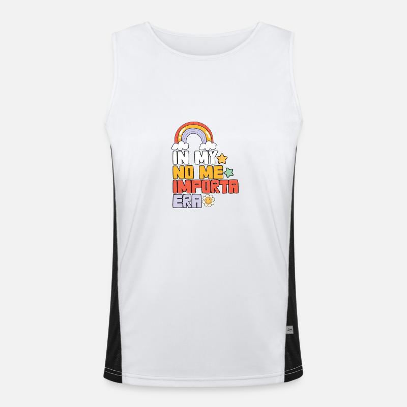 Drôle De Gag Espagnol Dans Mon Ère No Me Importa Je Ne Le Fais Pas Débardeur respirant contrasté Homme 