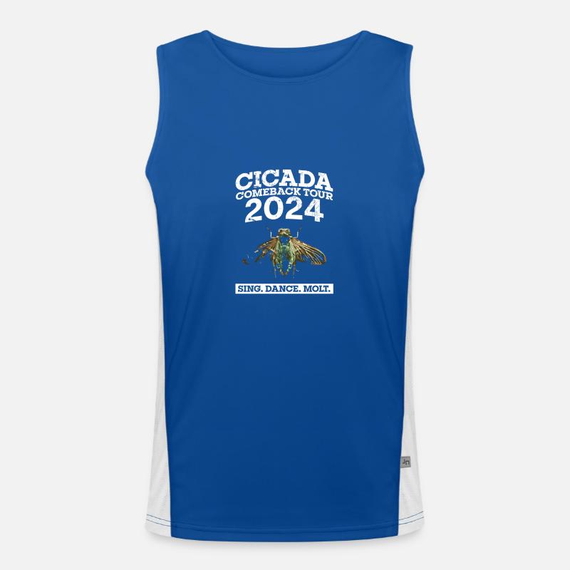Cicada Comeback Tour 2024 Cicada Brood Swarm Men's Functional Contrast Tank Top 