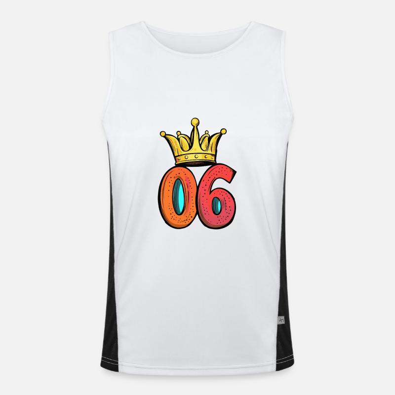 6 Zahl Krone Funktionelles Kontrast-Tank Top für Männer 