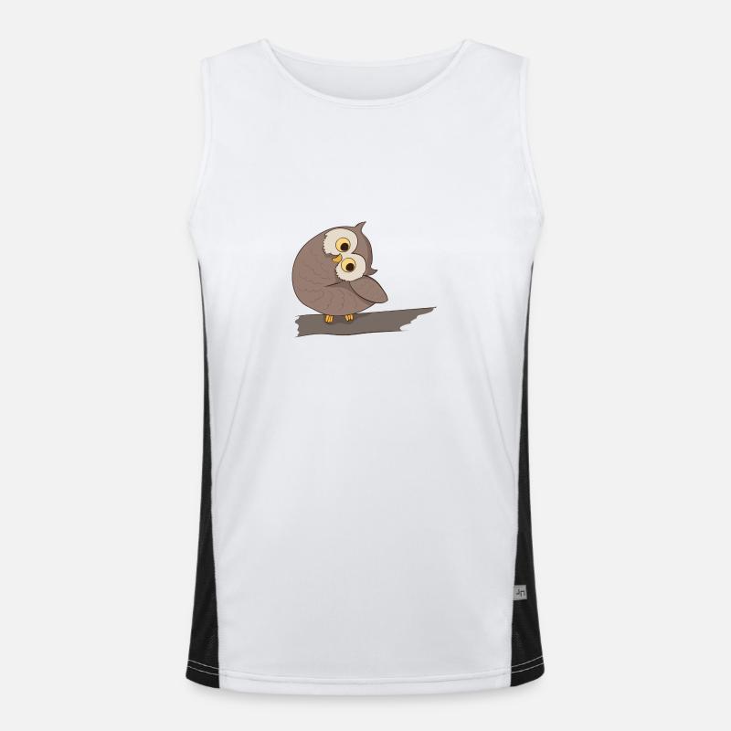 Eagle owl comic Men's Functional Contrast Tank Top 