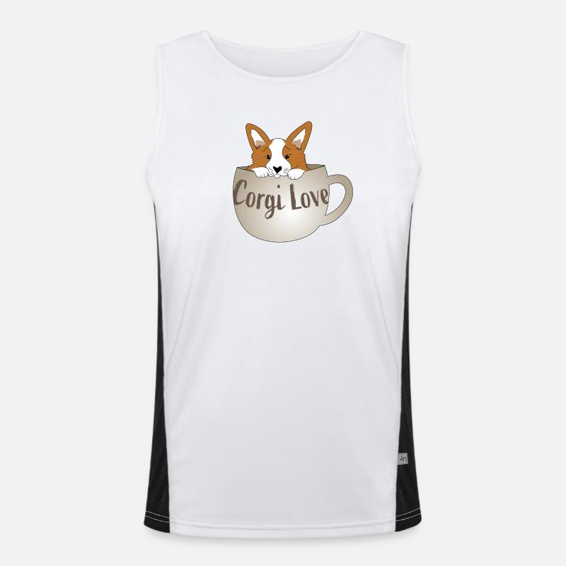 Corgi Love Men's Functional Contrast Tank Top 