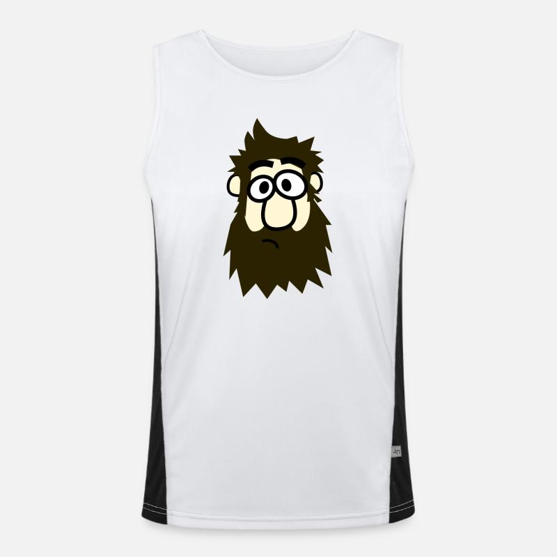 Brillenbart Comicheld Funktionelles Kontrast-Tank Top für Männer 