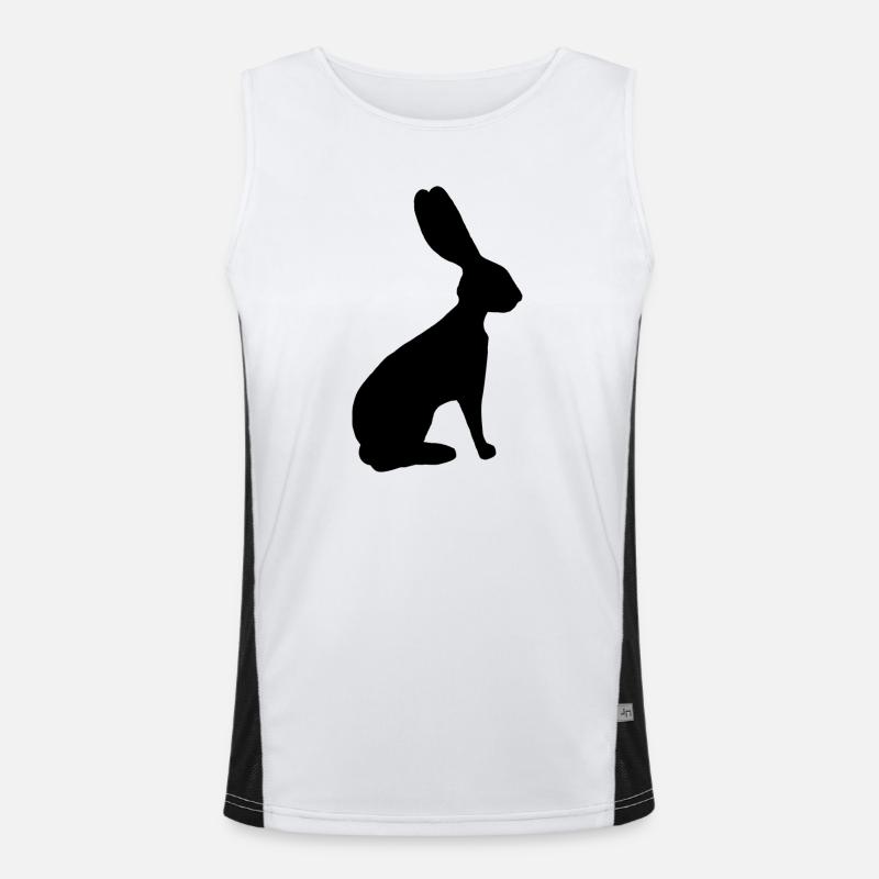 Customizable lievre pattern - Men's Functional Contrast Tank Top - white/black