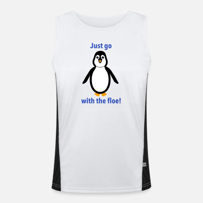 Pinguin -"Geh einfach mit der Scholle!" Funktionelles Kontrast-Tank Top für Männer 