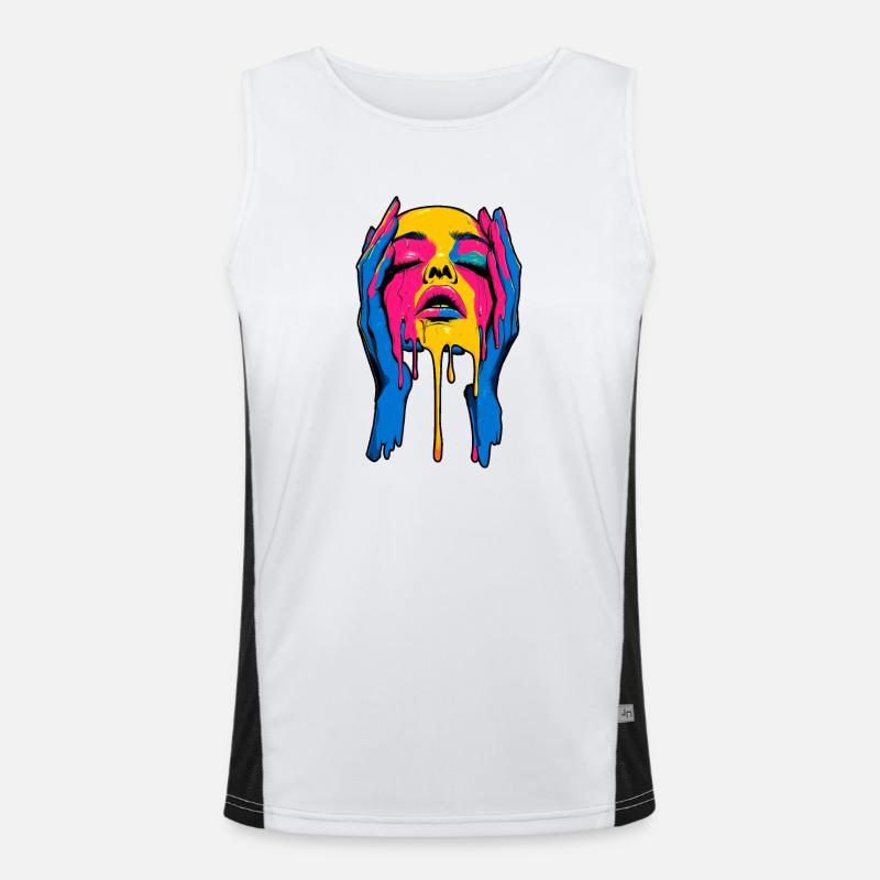 Melting Face Funktionelles Kontrast-Tank Top für Männer 