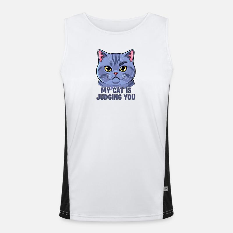 Devise du chat avec un drôle de visage Débardeur respirant contrasté Homme 