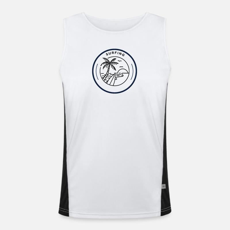 Colored plant patterns on dark background Men's Functional Contrast Tank Top 