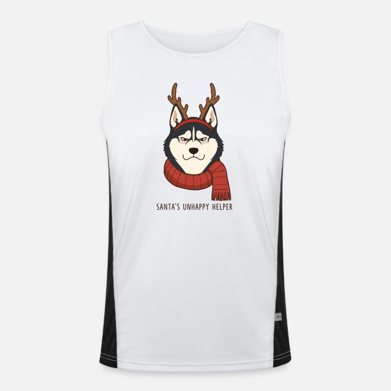 Grumpy Husky – Santa’s Unhappy Helper Débardeur respirant contrasté Homme 