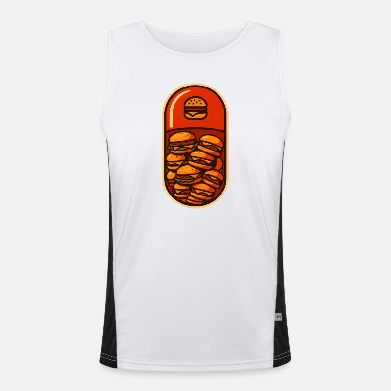 Funny Hamburger Stack Lover Design - Men's Functional Contrast Tank Top  - white/black