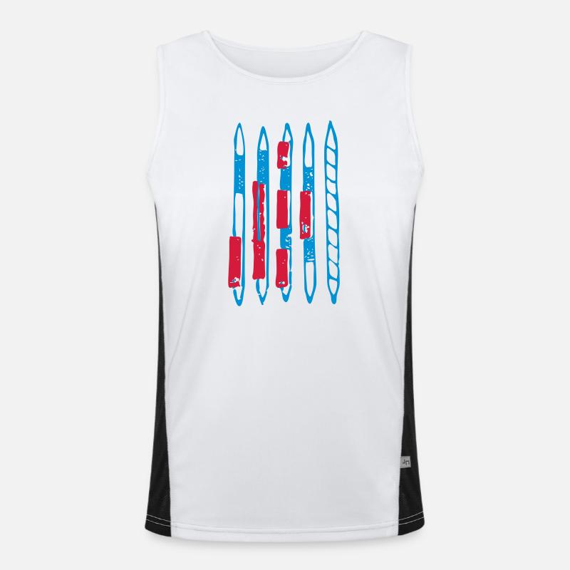 Blue-red sticks, Mikado Men's Functional Contrast Tank Top 