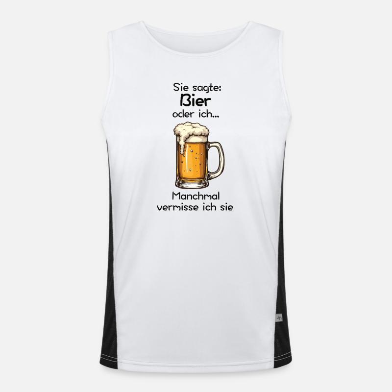 Bier oder ich? Manchmal vermisse ich sie Funktionelles Kontrast-Tank Top für Männer 