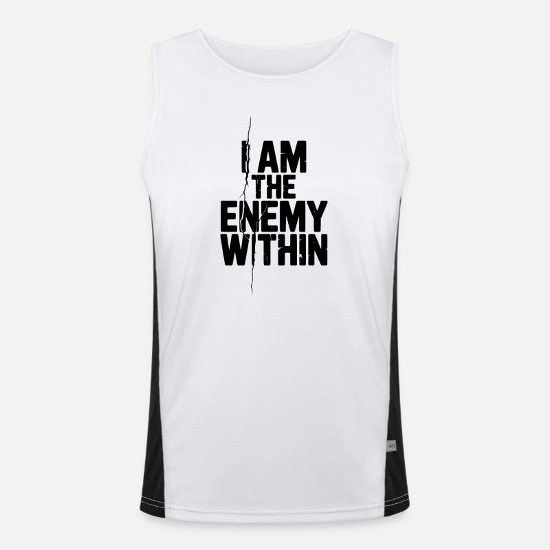 I Am The Enemy Within Men's Functional Contrast Tank Top 