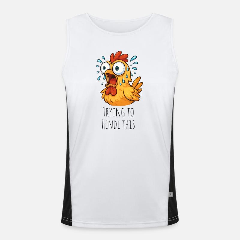 Trying to Hendl this Spruch Funktionelles Kontrast-Tank Top für Männer 