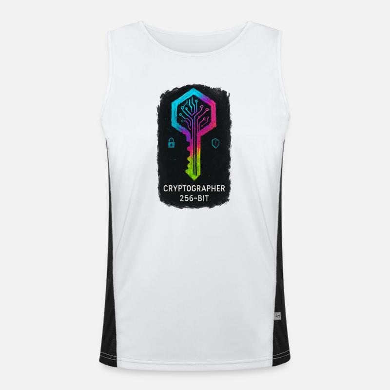 256-Bit-Cybersicherheitskryptograph Funktionelles Kontrast-Tank Top für Männer 