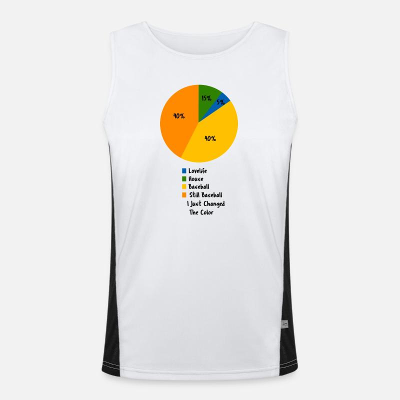 Funny Baseball Pie Chart Hobby Priority Design Men's Functional Contrast Tank Top 