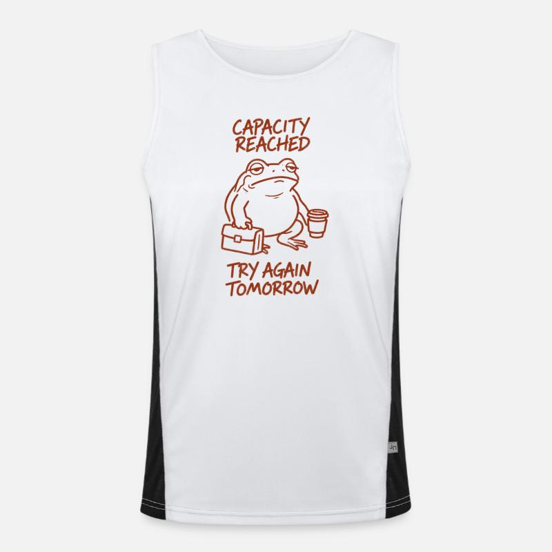Capacity reached | Tomorrow again - Men's Functional Contrast Tank Top  - white/black