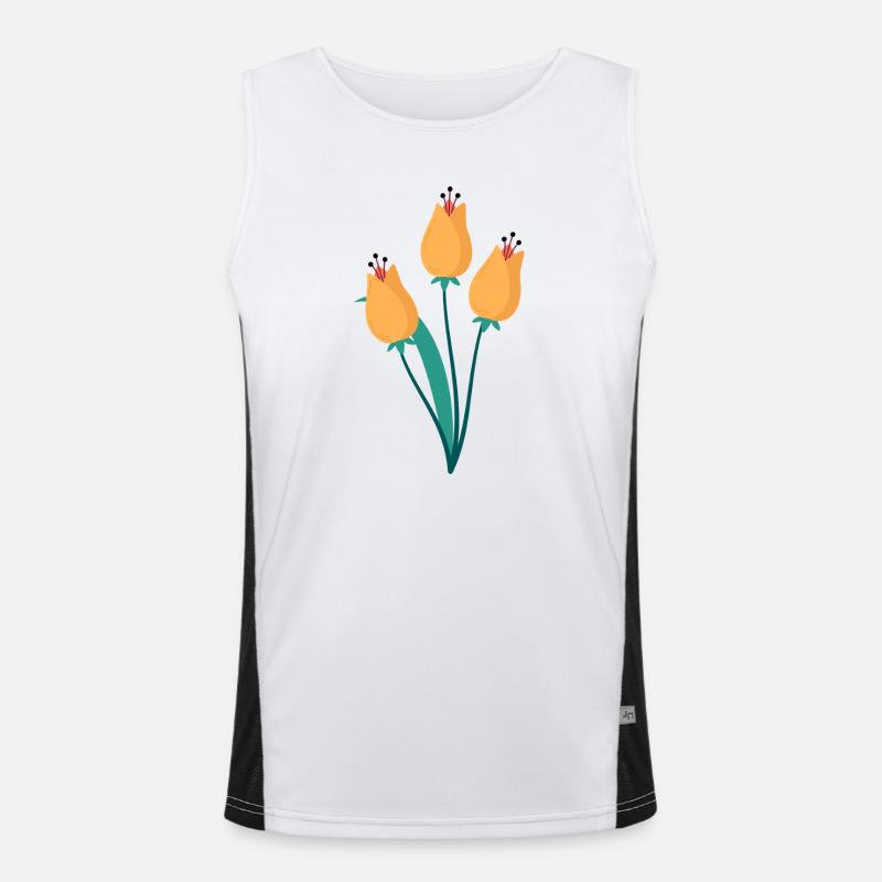 Tulip Trio Illustration Men's Functional Contrast Tank Top 