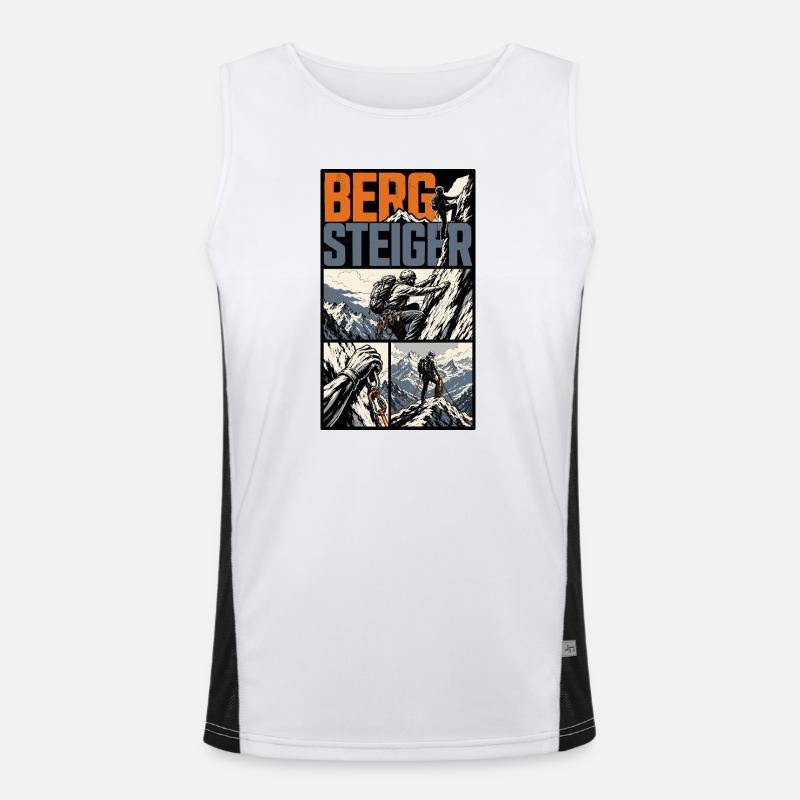 Bergsteiger Abenteuer Comic Design Funktionelles Kontrast-Tank Top für Männer 