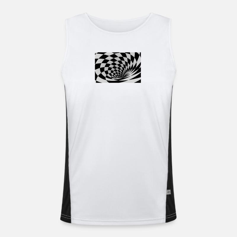 Spirale Noir et Blanc Hypnotique Débardeur respirant contrasté Homme 