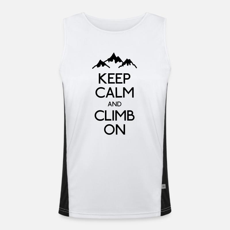 keep calm and climb on - Men's Functional Contrast Tank Top  - white/black