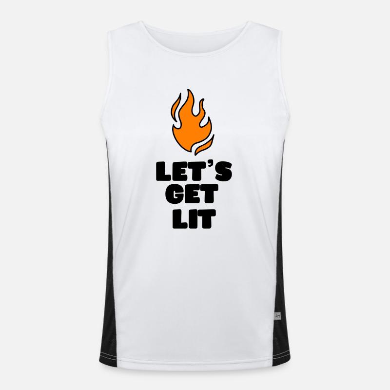 LIGHTER FIRE FIRE CAMPFIRE CAMPGROUND CAMP MOTIFS Men's Functional Contrast Tank Top 