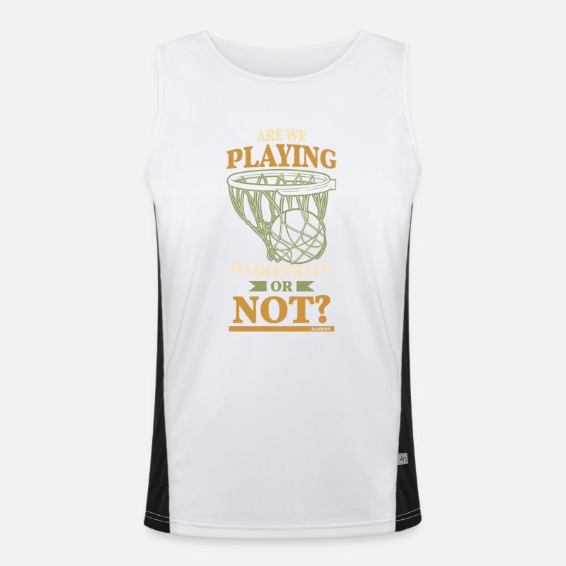 Spielen wir Basketball oder nicht Funktionelles Kontrast-Tank Top für Männer 