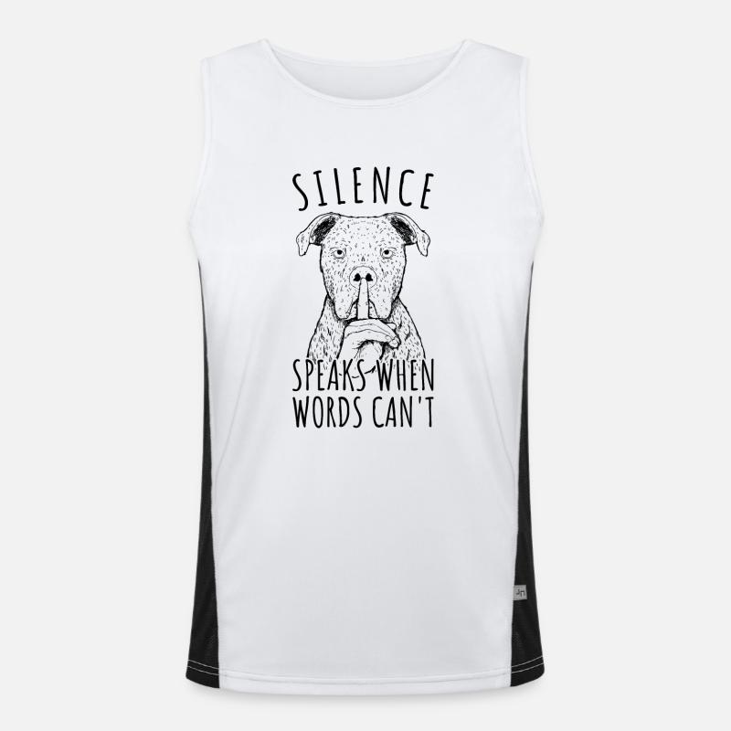 Silence Speaks When Words Can't - Deep Thinker Men's Functional Contrast Tank Top 