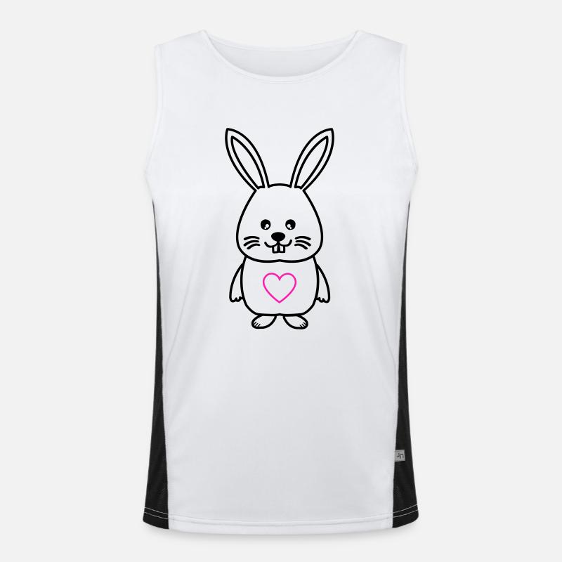 Bunny Comic Love - Men's Functional Contrast Tank Top  - white/black
