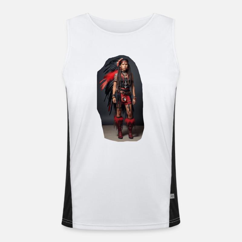 Indianer Mädchen Funktionelles Kontrast-Tank Top für Männer 