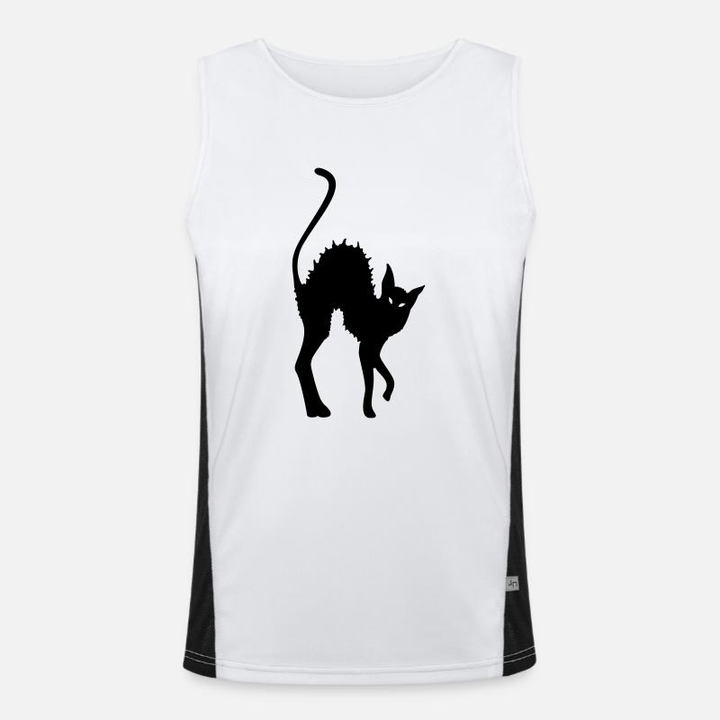 cat, Black Cat, goth, gothic, magic, wicca, witch Men's Functional Contrast Tank Top 