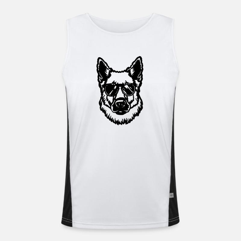 German Shepherd Dog Dog Head Men's Functional Contrast Tank Top 