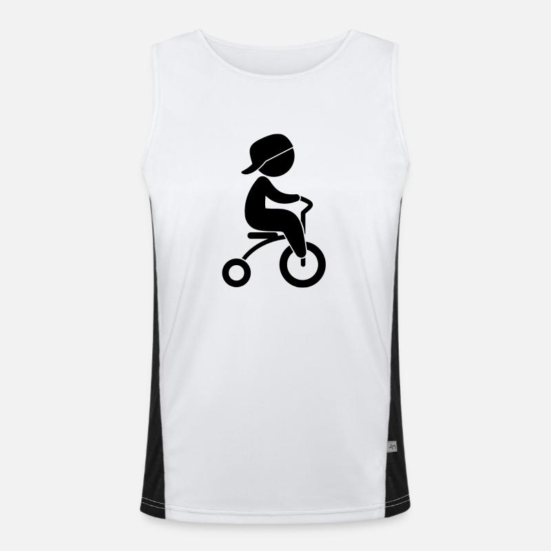 Boy Riding His Tricycle Men's Functional Contrast Tank Top 