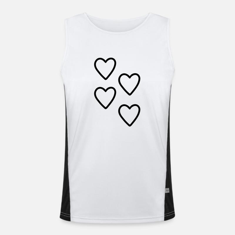 Heart Gift Idea Men's Functional Contrast Tank Top 