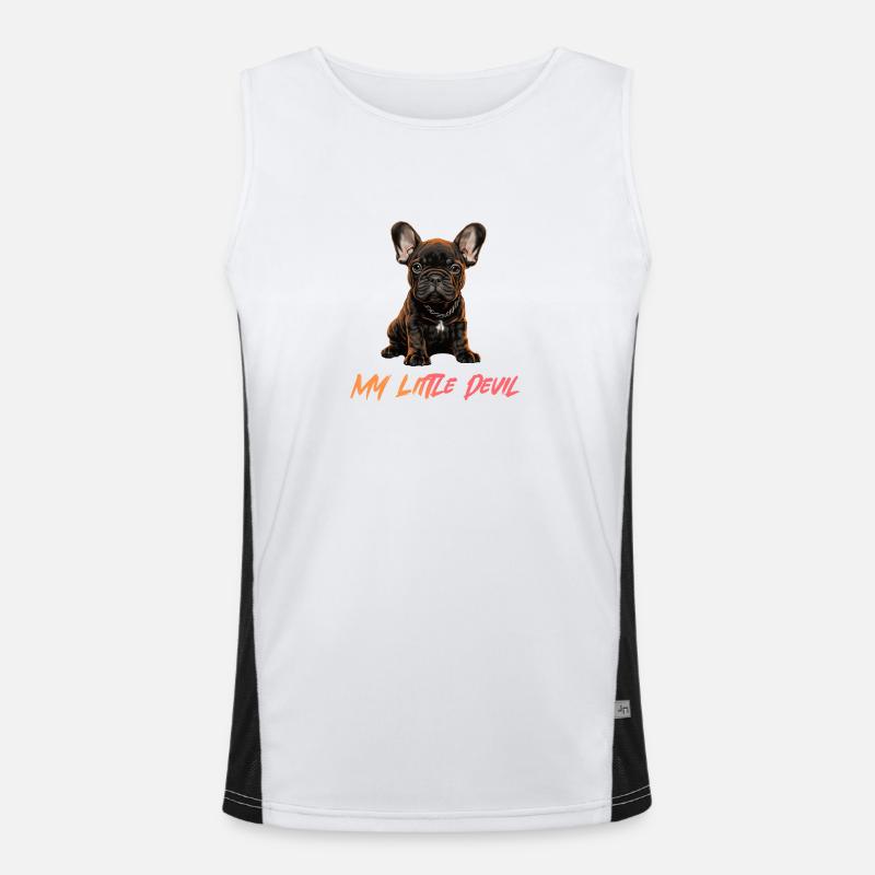 Bouledogue Français Chiens Chiot Diable Débardeur respirant contrasté Homme 