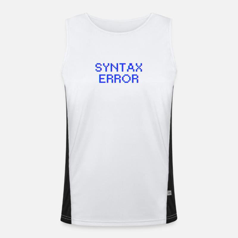 Syntax Error - Men's Functional Contrast Tank Top  - white/black