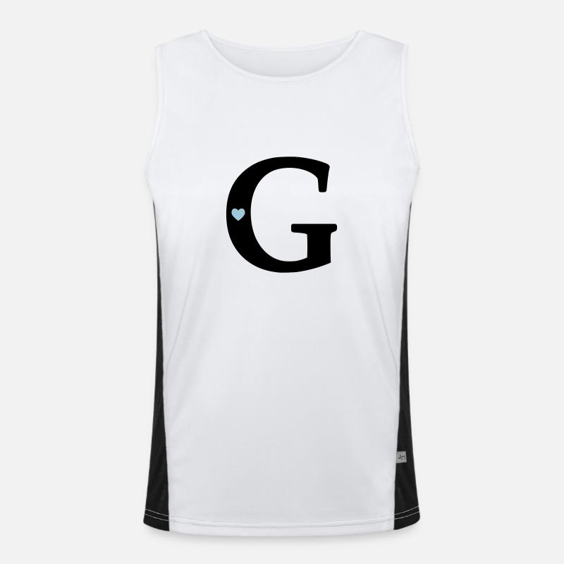 point G Lettre initiale Débardeur respirant contrasté Homme 