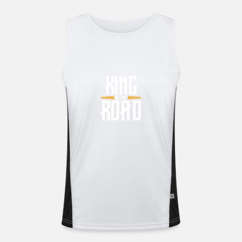 Trucker King Saying - Men's Functional Contrast Tank Top - white/black