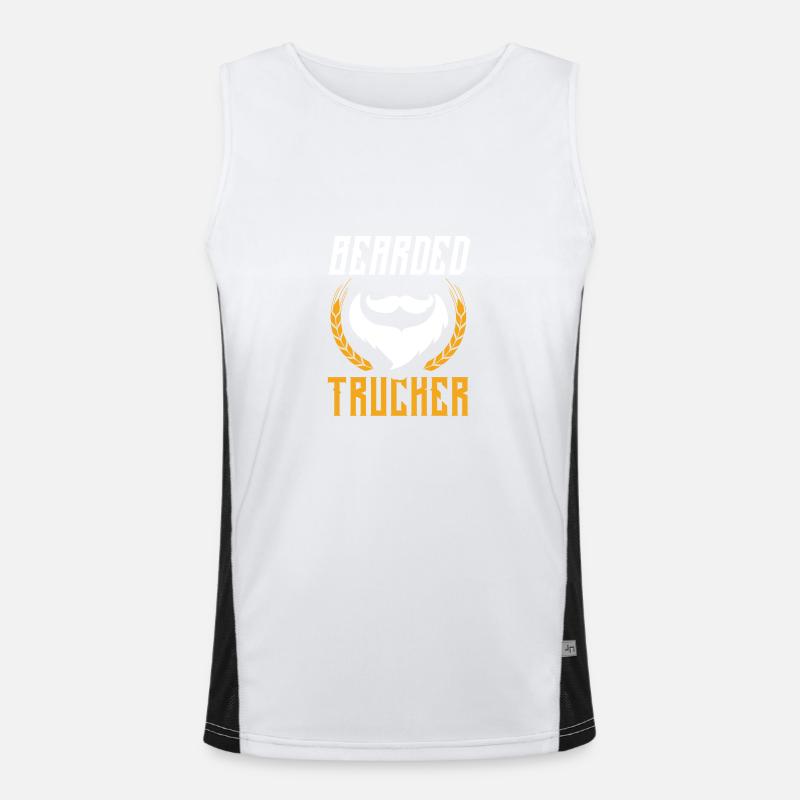 trucker vollbart spruch Funktionelles Kontrast-Tank Top für Männer 